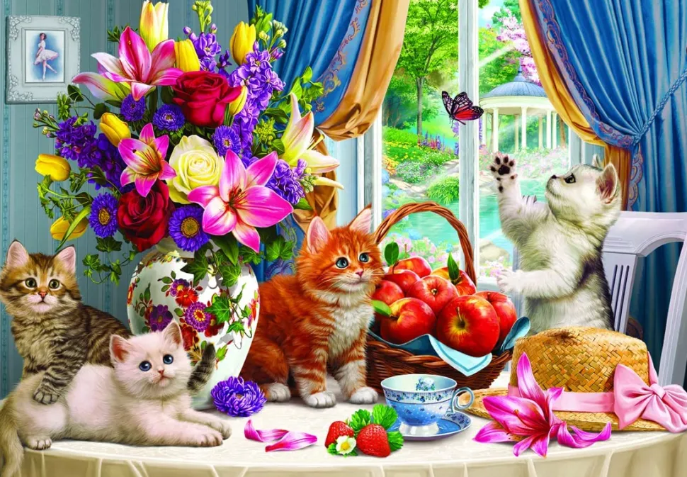 Anatolian - Fluffy Kittens In The Living Room Jigsaw Puzzle (260 Piece