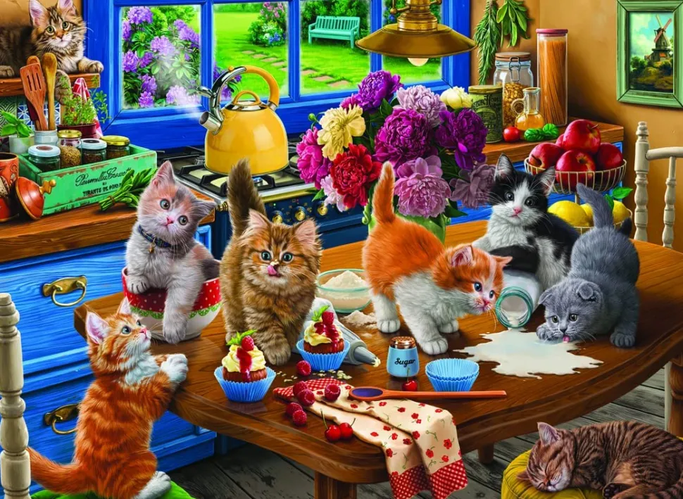 Anatolian - Kittens In The Kitchen Jigsaw Puzzle (1000 Pieces)