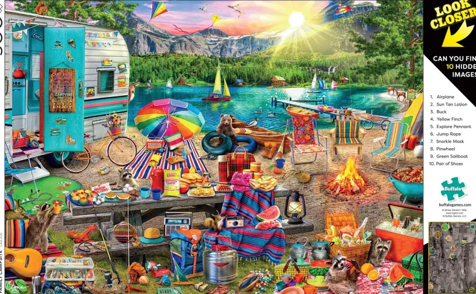Buffalo Games - Family Campsite with Hidden Images by Aimee Stewart Ji