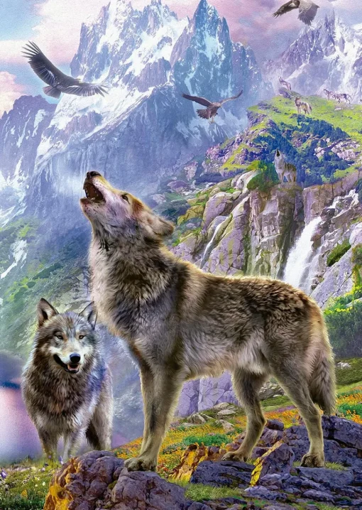 Educa - Wolves On The Rocks Jigsaw Puzzle (500 Pieces)