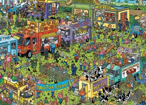 Jumbo - Food Truck Festival by Jan Van Haasteren Jigsaw Puzzle (1000 P