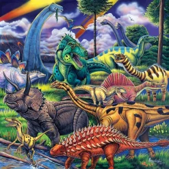 Masterpieces - Wood Fun Facts Dinosaur Friends Jigsaw Puzzle (48 Piece