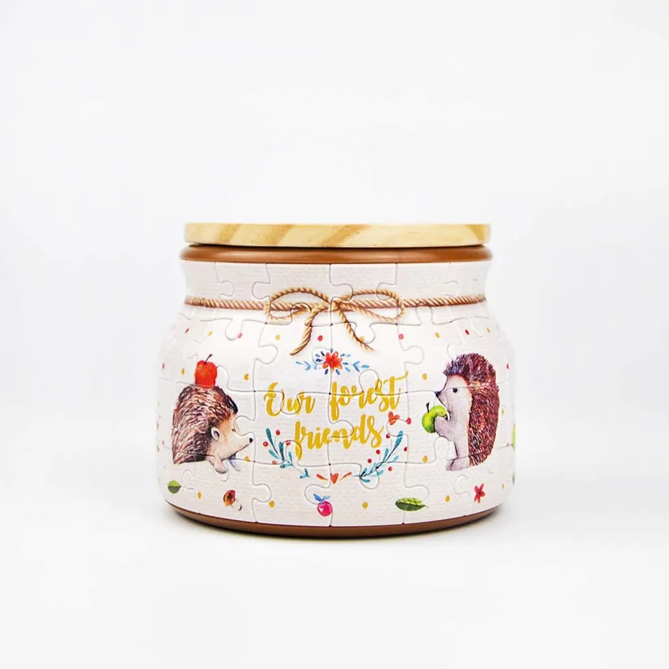Pintoo - Puzzle Jar Hedgehog & Apple Jigsaw Puzzle (64 Pieces)