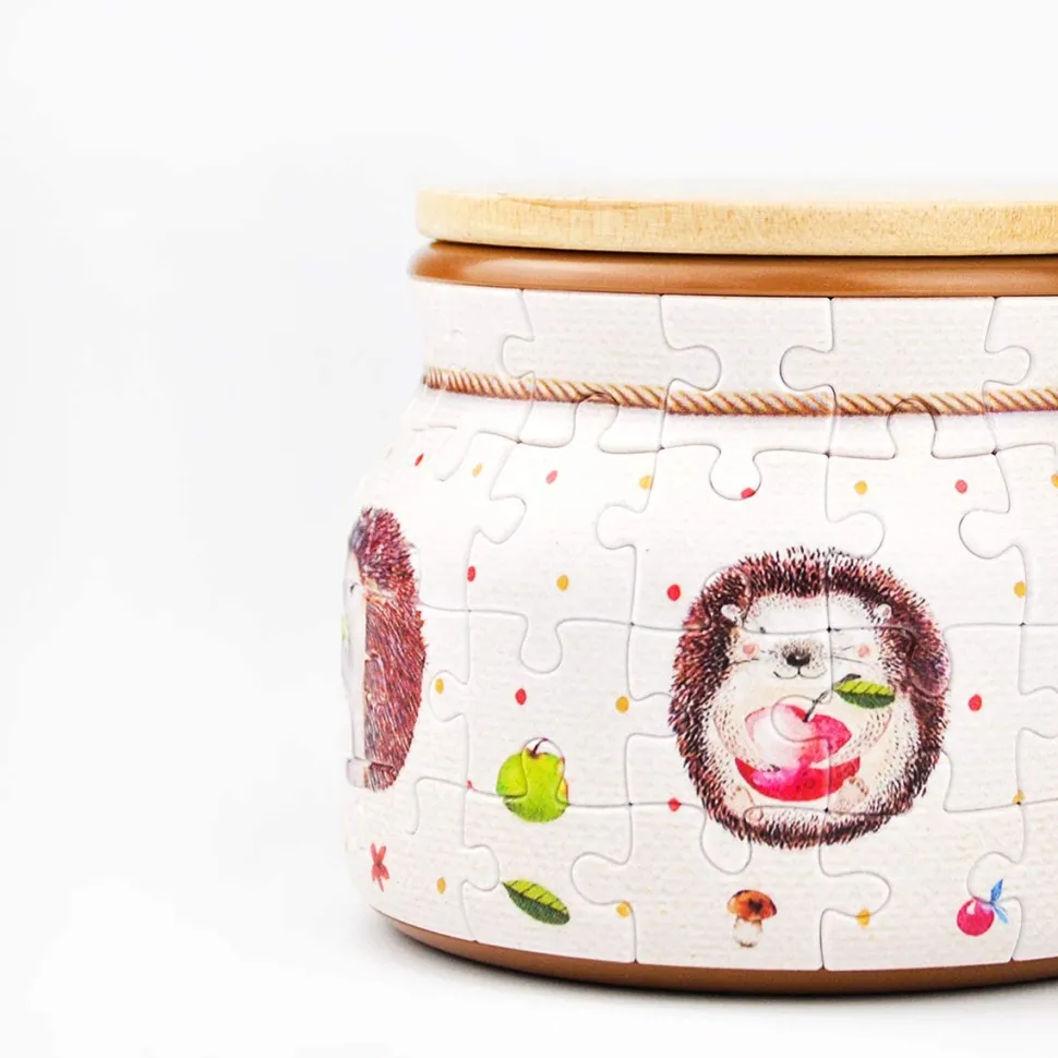 Pintoo - Puzzle Jar Hedgehog & Apple Jigsaw Puzzle (64 Pieces)