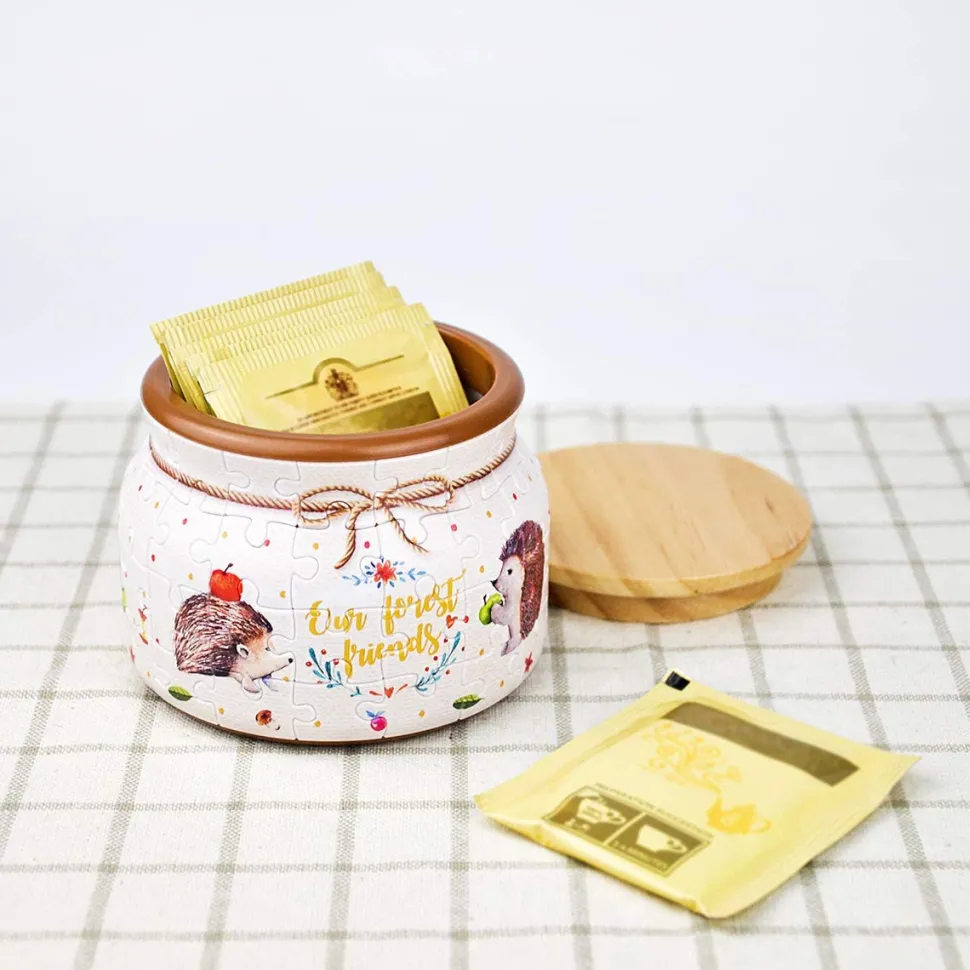 Pintoo - Puzzle Jar Hedgehog & Apple Jigsaw Puzzle (64 Pieces)