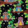 Pomegranate - Night Owls Floor Puzzle by Angelea Van Dam Jigsaw Puzzle