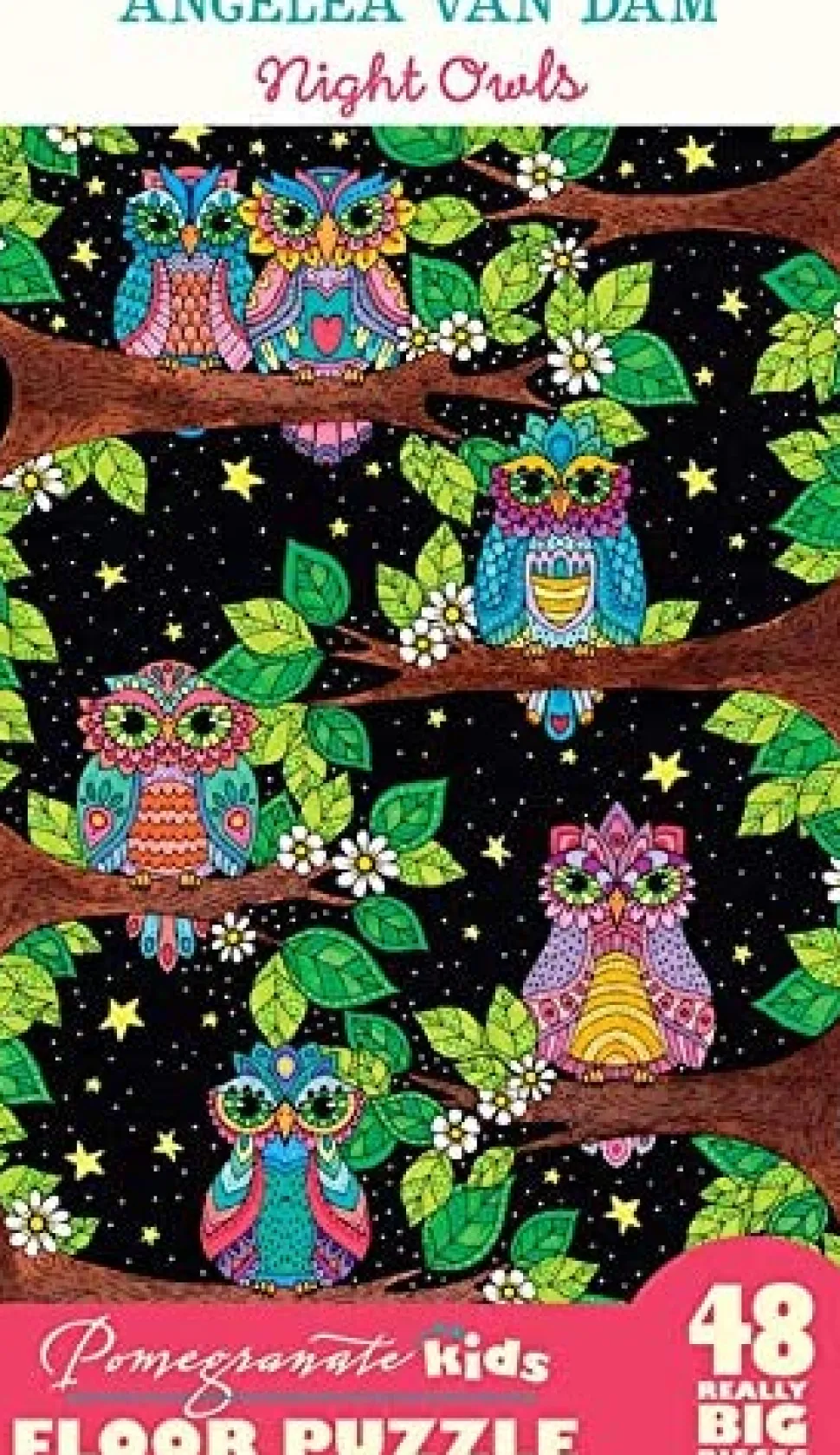 Pomegranate - Night Owls Floor Puzzle by Angelea Van Dam Jigsaw Puzzle